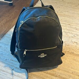 Coach Womens Leather Gold Tone Back Pack Shoulder